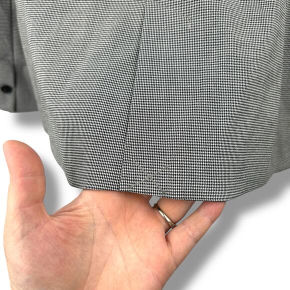 NEW Zara Blazer Size 2 Black & White Houndstooth Plaid Fitted Suit Jacket NWT - Picture 8 of 9
